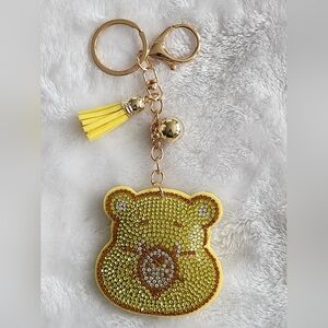 Yellow Carebear Keychain Cute 80s Bag Charm